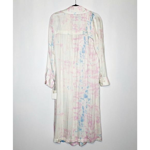 NWT Something Navy Tie Dye Trench Coat Duster Jacket Pink Blue Size XS - Picture 4 of 8